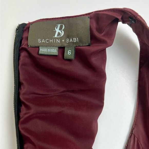 Anthropologie Sachin + Babi Carolina Lamb Leather & Stretch Cotton Mini Dress - Picture 5 of 12